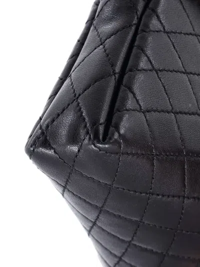 Pre-owned Saint Laurent Gaby Zipped Pouch Quilted Leather Crossbody Bag In Black