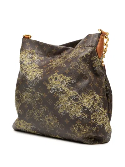 Pre-owned Louis Vuitton 2007 Limited Edition Monogram Dentelle Fersen Shoulder Bag In Brown