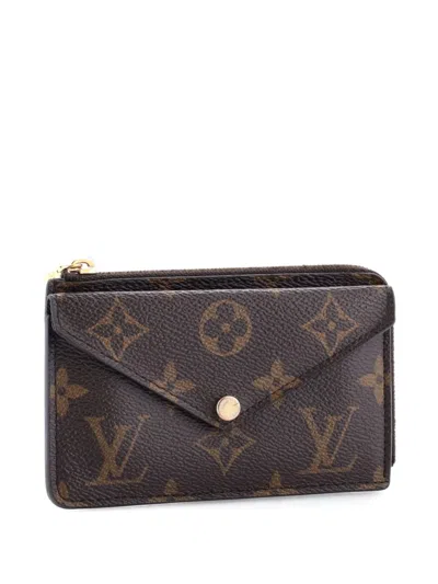 Pre-owned Louis Vuitton Recto Verso Monogram Canvas Card Holder In Brown