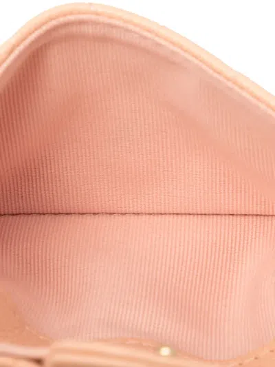 Pre-owned Chanel 2021-2025 Cc Quilted Caviar Compact Flap Wallet Small Wallets In Pink