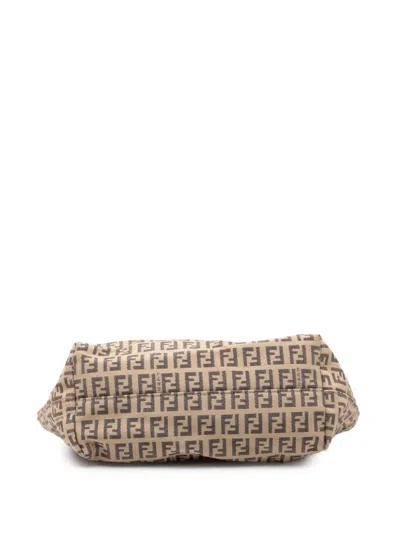 Pre-owned Fendi 2000-2010 Zucchino Canvas Tote Bag In Brown