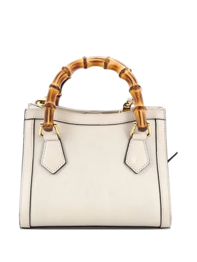 Pre-owned Gucci Diana Nm Bamboo Handle Tote Leather Mini Crossbody Bag In Neutral