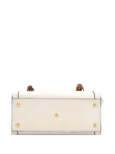 Pre-owned Gucci Diana Nm Bamboo Handle Tote Leather Mini Crossbody Bag In Neutral
