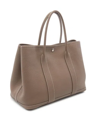 Pre-owned Hermes 2020 Negonda Garden Party 36 Tote Bag In Brown