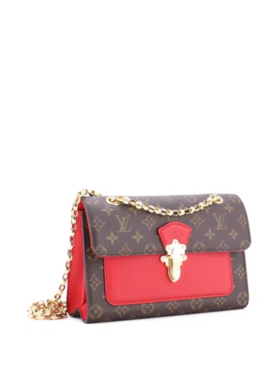 Pre-owned Louis Vuitton Victoire Handbag Monogram Canvas And Leather Shoulder Bag In Brown