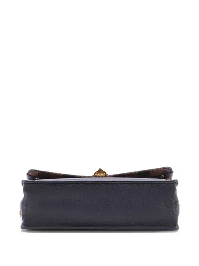 Pre-owned Louis Vuitton Vavin Chain Wallet Nm Damier With Leather Crossbody Bag In Brown