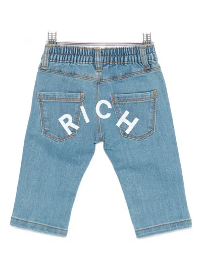 John Richmond Junior Logo-print Jeans In Blue