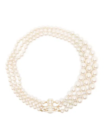 Vivienne Westwood Pearl-embellished Necklace In Metallic