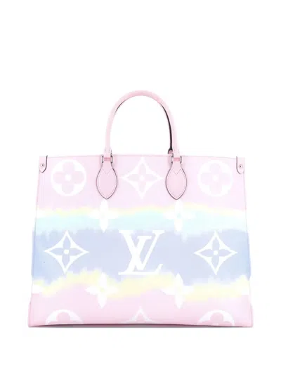 Pre-owned Louis Vuitton Onthego Limited Edition Escale Monogram Giant Gm Tote Bag In Pink
