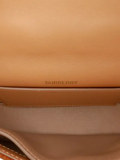 Pre-owned Burberry 2018-2025 Micro Corduroy Olympia Shoulder Bag In Brown