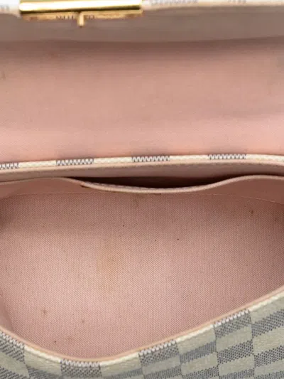 Pre-owned Louis Vuitton 2018 Damier Azur Croisette Satchel In White