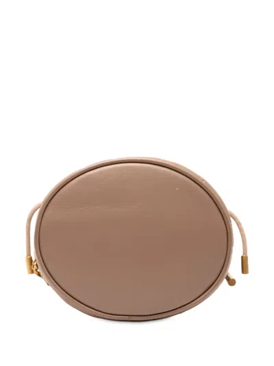 Pre-owned Gucci 2016-2025 Small Gg Marmont Leather Matelasse Bucket Bag In Brown