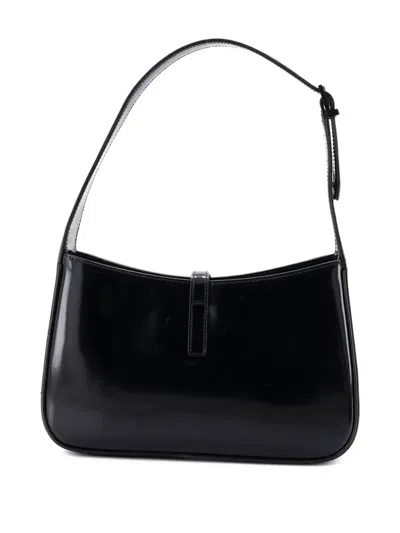 Pre-owned Saint Laurent Le 5 A 7 Leather Small Hobo Bag In Black