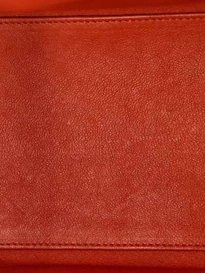 Pre-owned Celine Luggage Bag Smooth Leather Micro Tote Bag In Orange