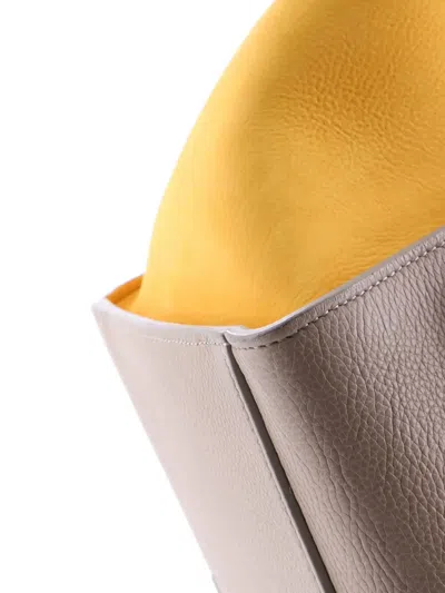 Pre-owned Celine Trapeze Bag Leather With Patent Small Satchel In Neutral