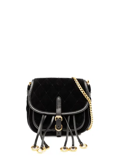 Pre-owned Prada 2010-2025 Impuntu Velluto Corsaire Crossbody Bag In Black