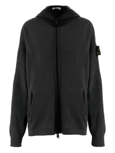 Premiata Merino Wool Zip-up Sweatshirt In Black