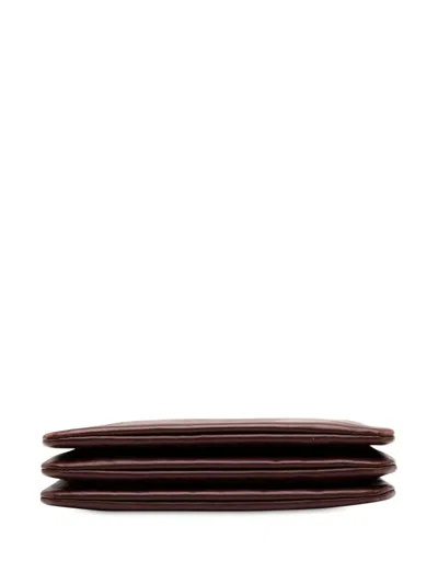 Pre-owned Celine 2019 Small Lambskin Trio Crossbody Bag In Red