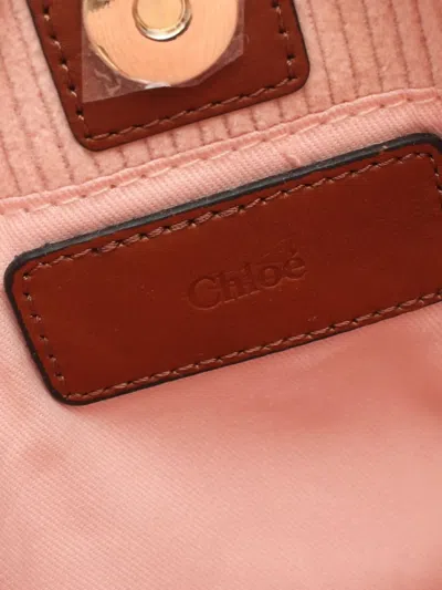 Pre-owned Chloé 2010-2025 Kids Corduroy Canvas Satchel In Pink