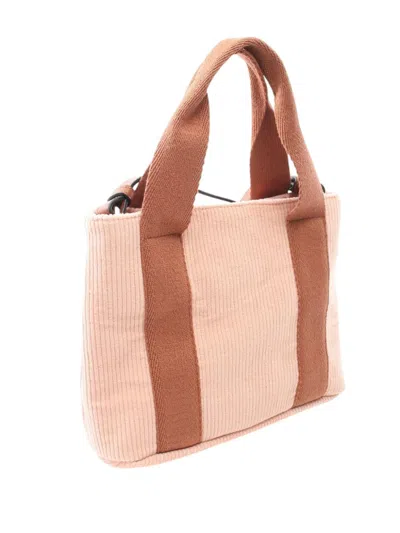 Pre-owned Chloé 2010-2025 Kids Corduroy Canvas Satchel In Pink