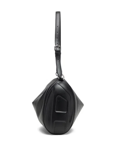 Diesel Load-d-shoulder Bag With Hard-shell Logo Sides In Black