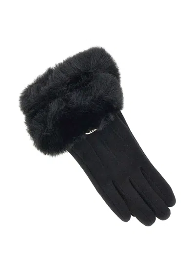 Liu •jo Logo-plaque Gloves In Black