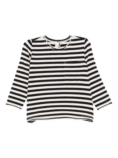 Zhoe & Tobiah Striped-pattern Chest-pocket Top In Black
