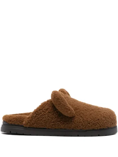 Fendi Brown Slip-on Slides In Brown