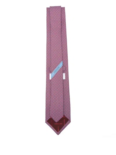Ferragamo Patterned Tie In Red