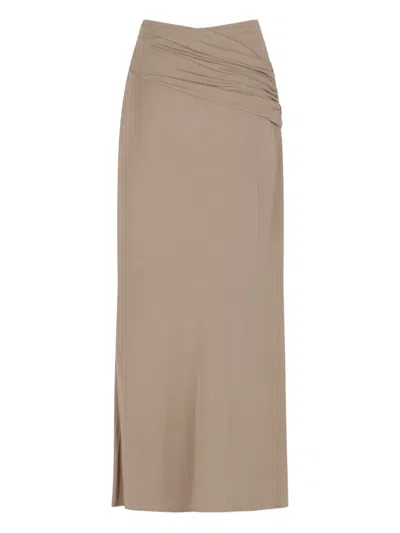 Christopher Esber Aiba Draped Maxi Skirt In Brown