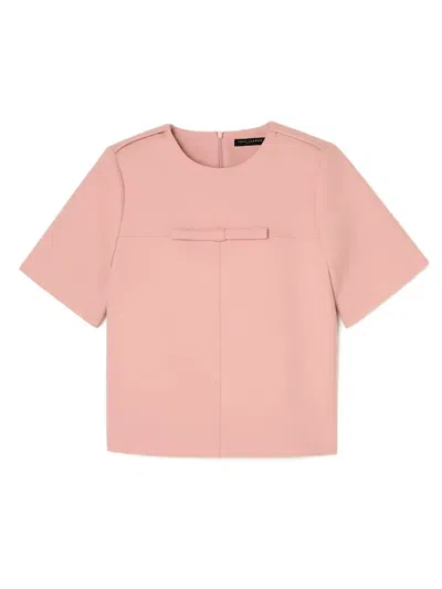 Tara Jarmon Tea Bow-detail Blouse In Pink