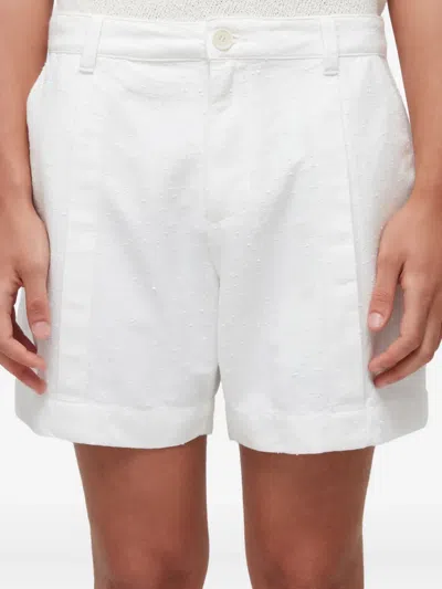 Osklen Flow Pleated Texture Shorts In White