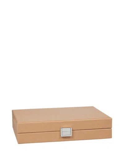 Hector Saxe Leather Backgammon In Brown