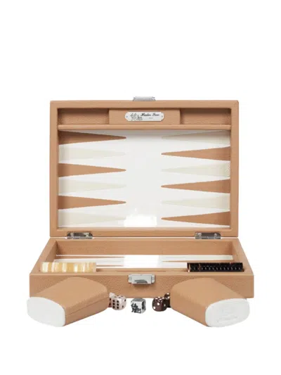 Hector Saxe Leather Backgammon In Brown