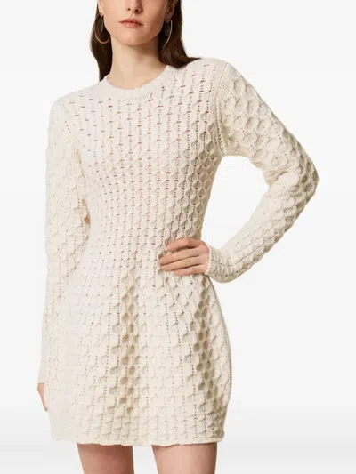 Twinset Open-back Dress In Neutral