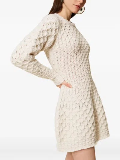 Twinset Open-back Dress In Neutral