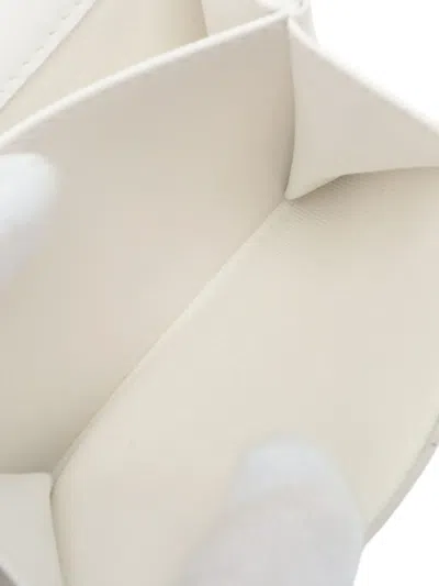 Pre-owned Chanel 2021-2025 Cc Quilted Caviar Flap Card Holder On Chain Crossbody Bag In White