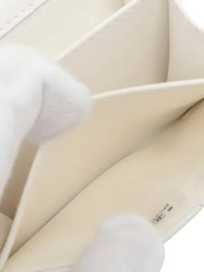 Pre-owned Chanel 2021-2025 Cc Quilted Caviar Flap Card Holder On Chain Crossbody Bag In White