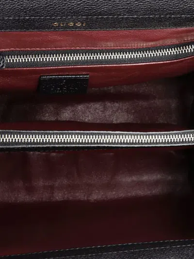 Pre-owned Gucci Zumi Top Handle Bag Leather Small Satchel In Black