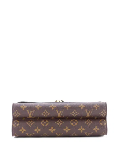 Pre-owned Louis Vuitton Victoire Handbag Monogram Canvas And Leather Shoulder Bag In Brown