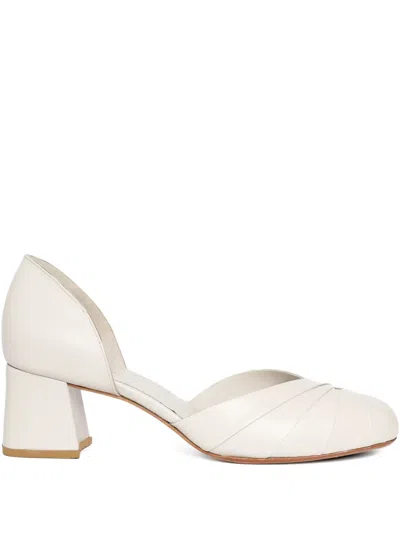 Sarah Chofakian 40mm Vanille Twisted Block-heel Pumps In Neutral