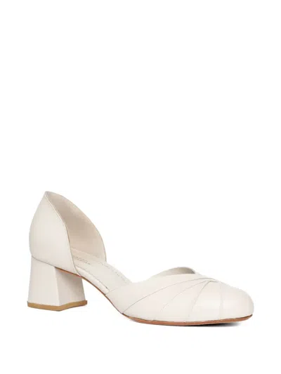 Sarah Chofakian 40mm Vanille Twisted Block-heel Pumps In Neutral
