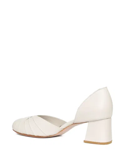 Sarah Chofakian 40mm Vanille Twisted Block-heel Pumps In Neutral