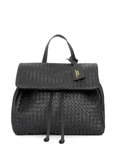 Sarah Chofakian Expresso Woven Backpack In Black