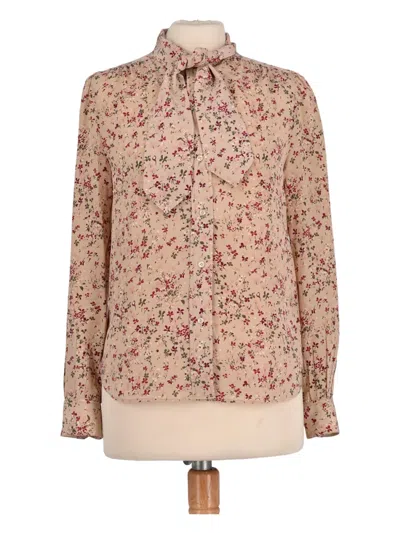 Pre-owned Saint Laurent Floral-print Shirt In Pink