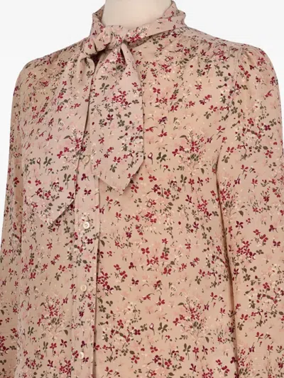 Pre-owned Saint Laurent Floral-print Shirt In Pink