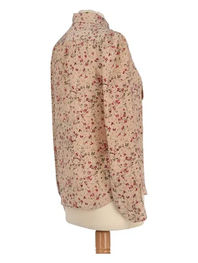 Pre-owned Saint Laurent Floral-print Shirt In Pink