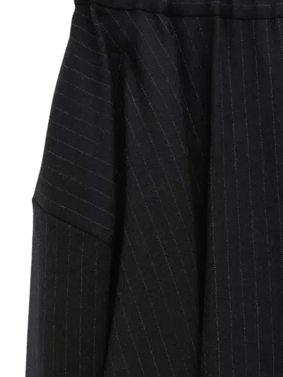 Comme Des Garçons Pinstripe-print Midi Skirt In Black
