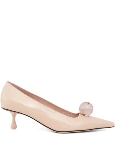 Jimmy Choo 50mm Orb Sphere Leather Pumps In Neutral
