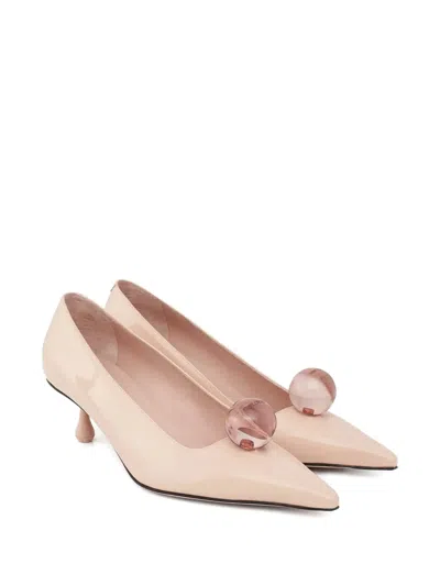 Jimmy Choo 50mm Orb Sphere Leather Pumps In Neutral